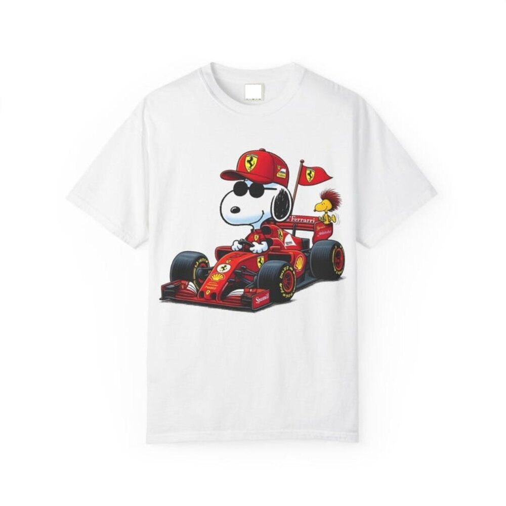 Snoopy Ferrari F1 Cartoon T-Shirt, Race Car Fan Gift